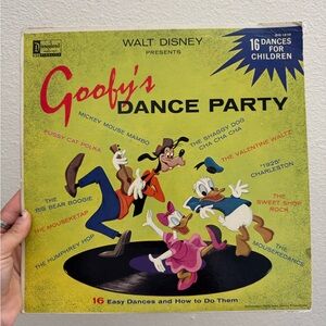 Disney Goofy's Dance Party Vinyl Record - Yellow and Red